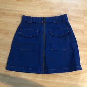 Denim Zip Front Skirt!
